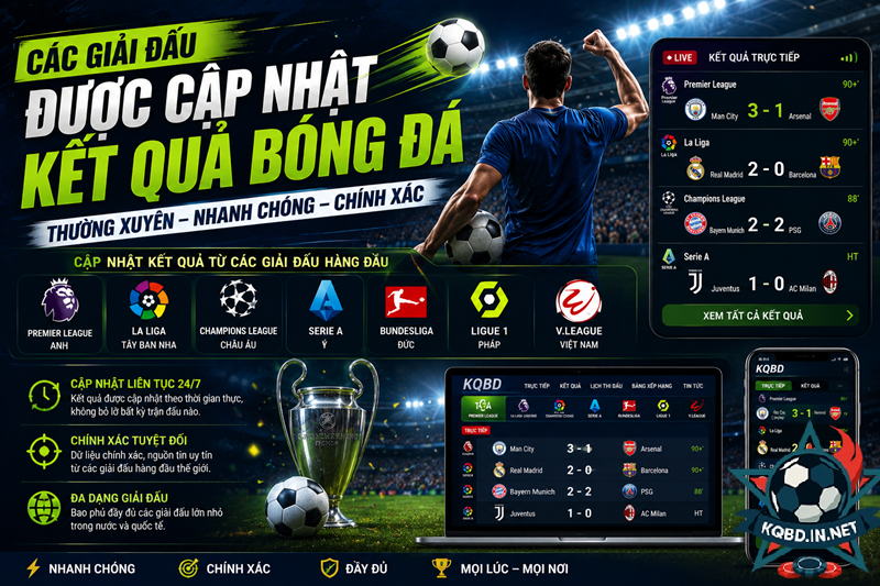 Cập nhật các giải đấu nhanh chóng